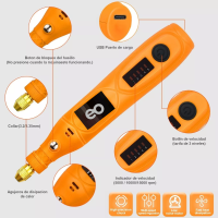 Foto 4 pulgar | Set Mini Mototool Taladro Pulido Con Accesorios Eo Safe Imports Esi-8217-1 Naranja
