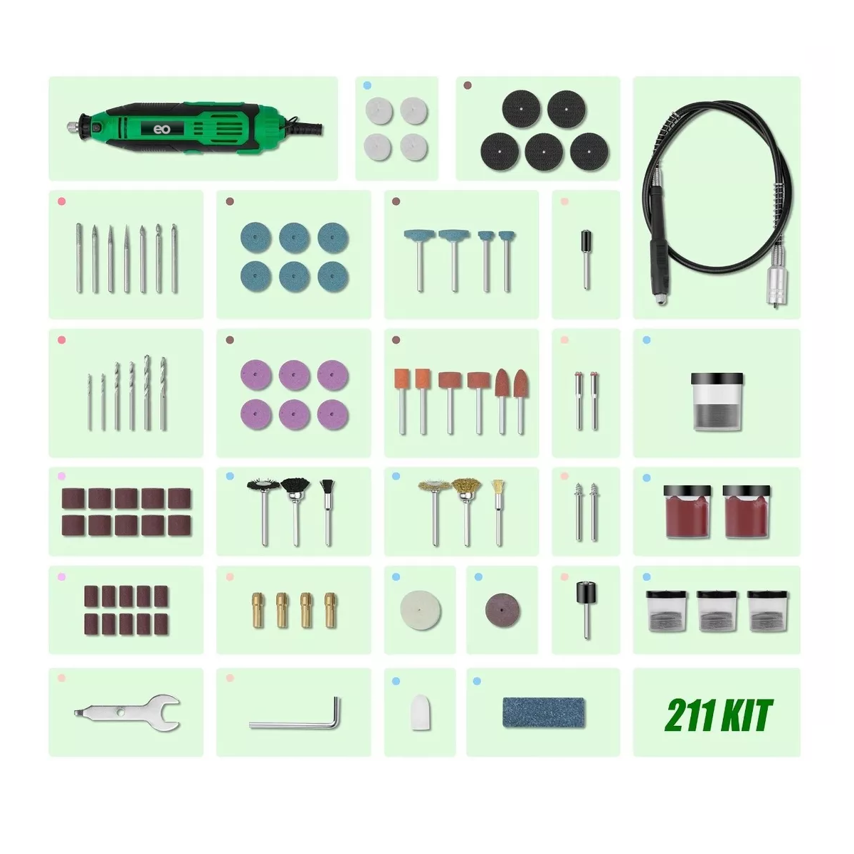 Foto 4 pulgar | Mini Taladro Con 211 Piezas Eo Safe Imports Esi-6934 Multicolor