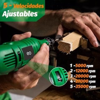 Foto 3 | Kit Mini Taladro Esmeril Mototool Con Accesorios 140 Pzas Eo Safe Imports Esi-6933-1 Multicolor