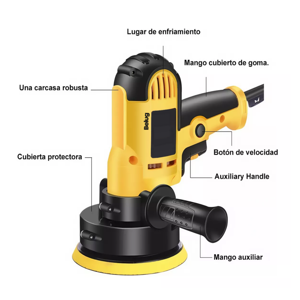 Foto 4 pulgar | Kit de Pulidora Eléctrica Belug de 5 Pulgadas Anaranjada