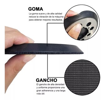 Foto 4 | 2 Bases + Respaldo De Velcro Para Lijadora Orbital Belug Negro