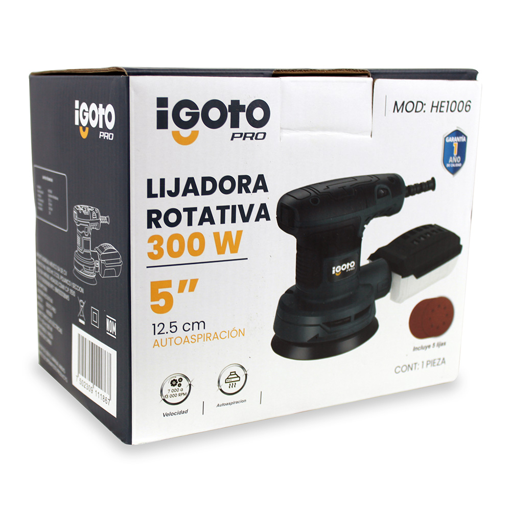 Foto 4 pulgar | Lijadora Rotativa 300 W  Con 5 Lijas Repuesto