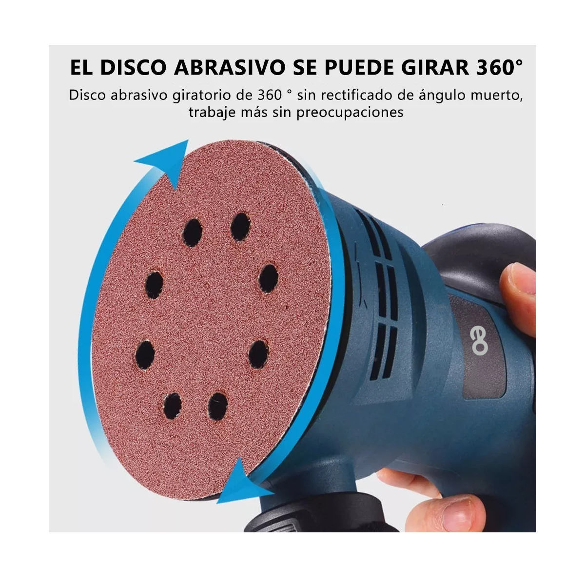 Foto 3 pulgar | Lijadora Roto Orbital 6 Variaciones De Velocidad 5 Lijas Eo Safe Imports Esi-6293-1 Azul