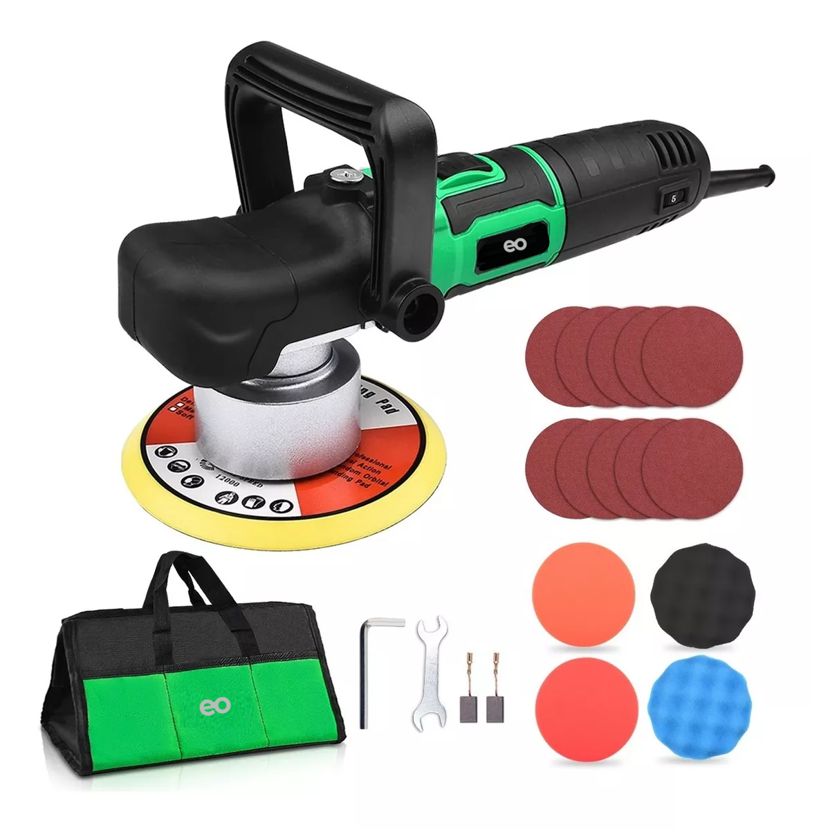 Pulidora Orbital De Velocidad Variable Y Lijadora Eo Safe Imports Esi-4177-1 Verde