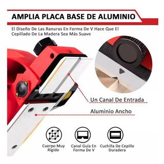 Foto 3 | Cepilladora Eléctrica para Madera Rojo