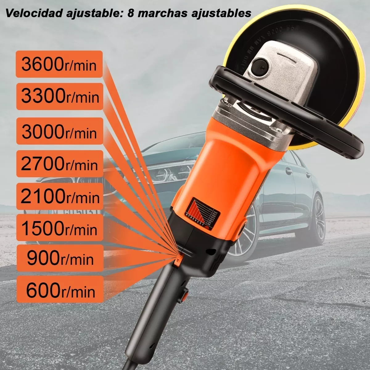 Foto 4 pulgar | Pulidora Para Autos Motocicleta Prof. 7 180mm 1400w Eo Safe Imports Esi-3566-1 Naranja