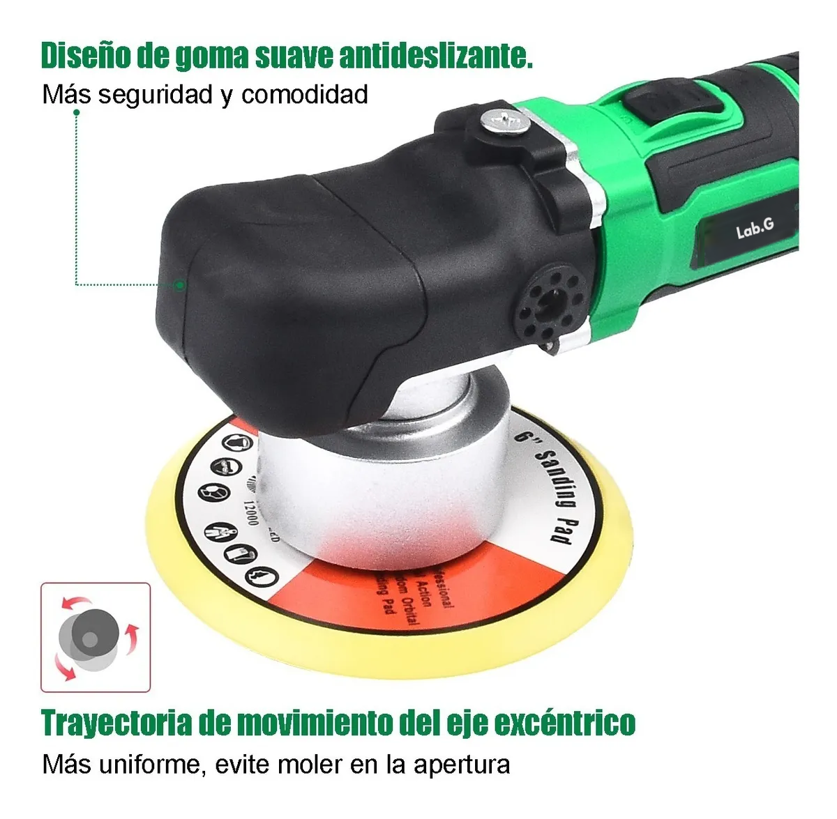 Foto 4 | Pulidora Orbital Y Lijadora Lab.g Color Negro 2500 Rpm 110 V