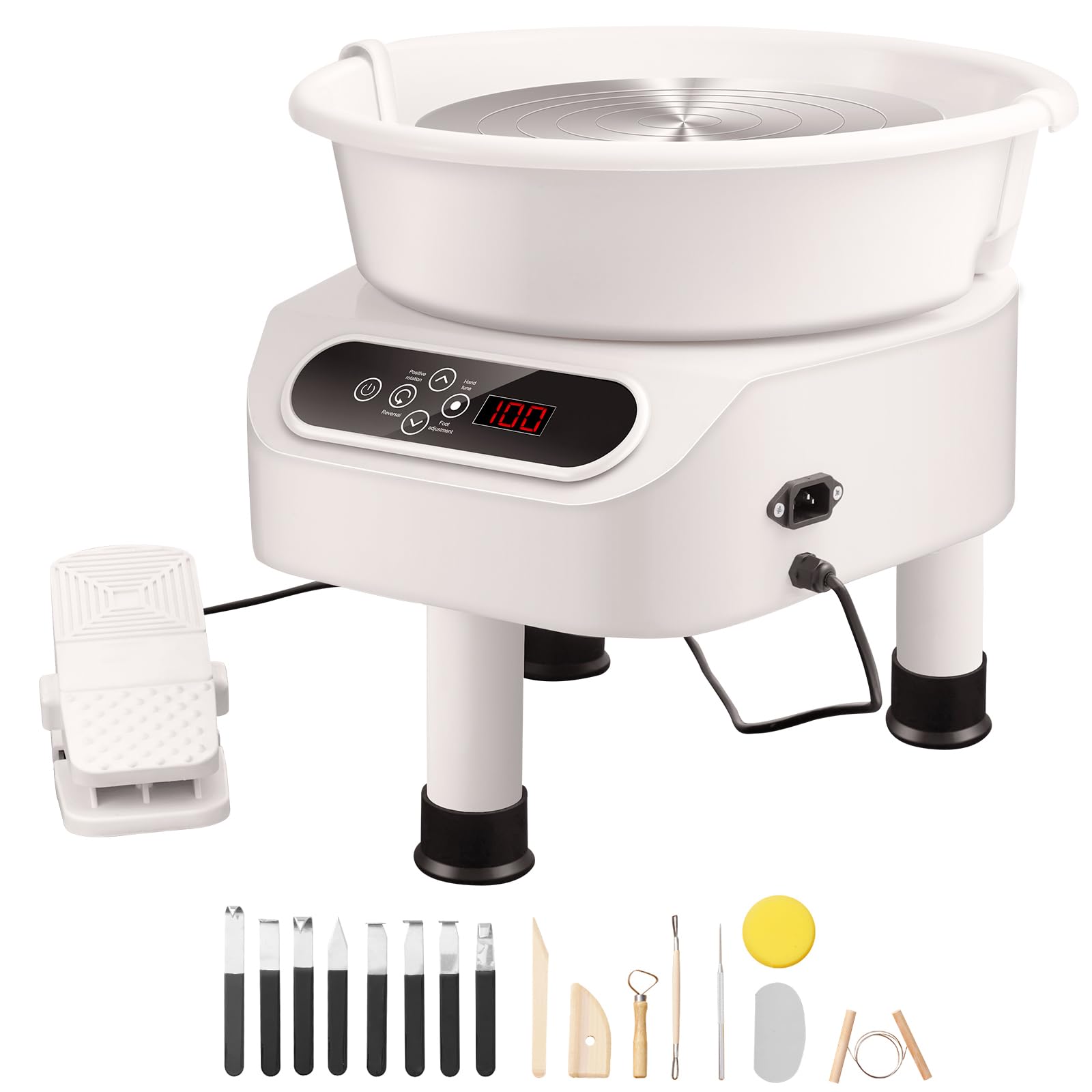 Llanta De Cerámica Vevor De 11 Pulgadas Y 450 W Para Adultos Con Pantalla Lcd, Color Blanco - Venta Internacional.