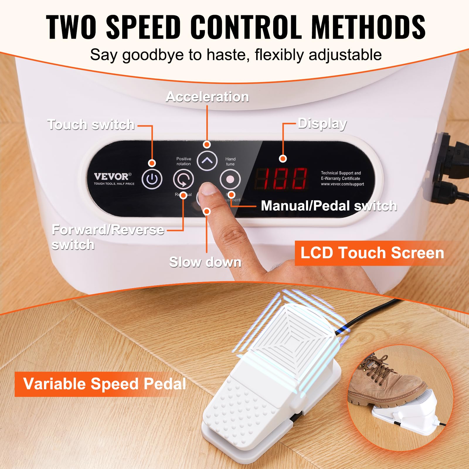 Foto 5 pulgar | Llanta De Cerámica Vevor De 11 Pulgadas Y 450 W Para Adultos Con Pantalla Lcd, Color Blanco - Venta Internacional.