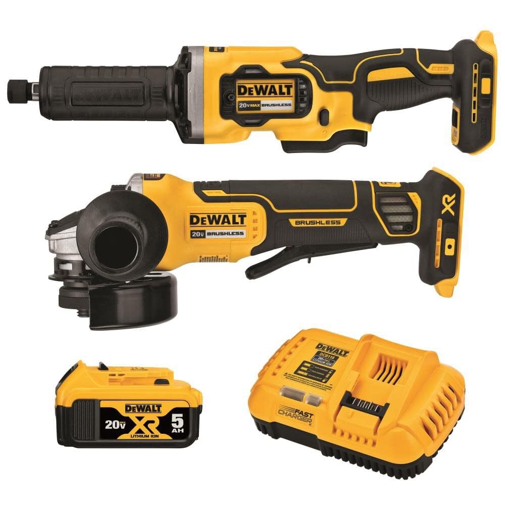 Juego De Herramientas Dewalt Dck203p1 20v Max: Amoladora Angular Y Rectificadora - Venta Internacional.