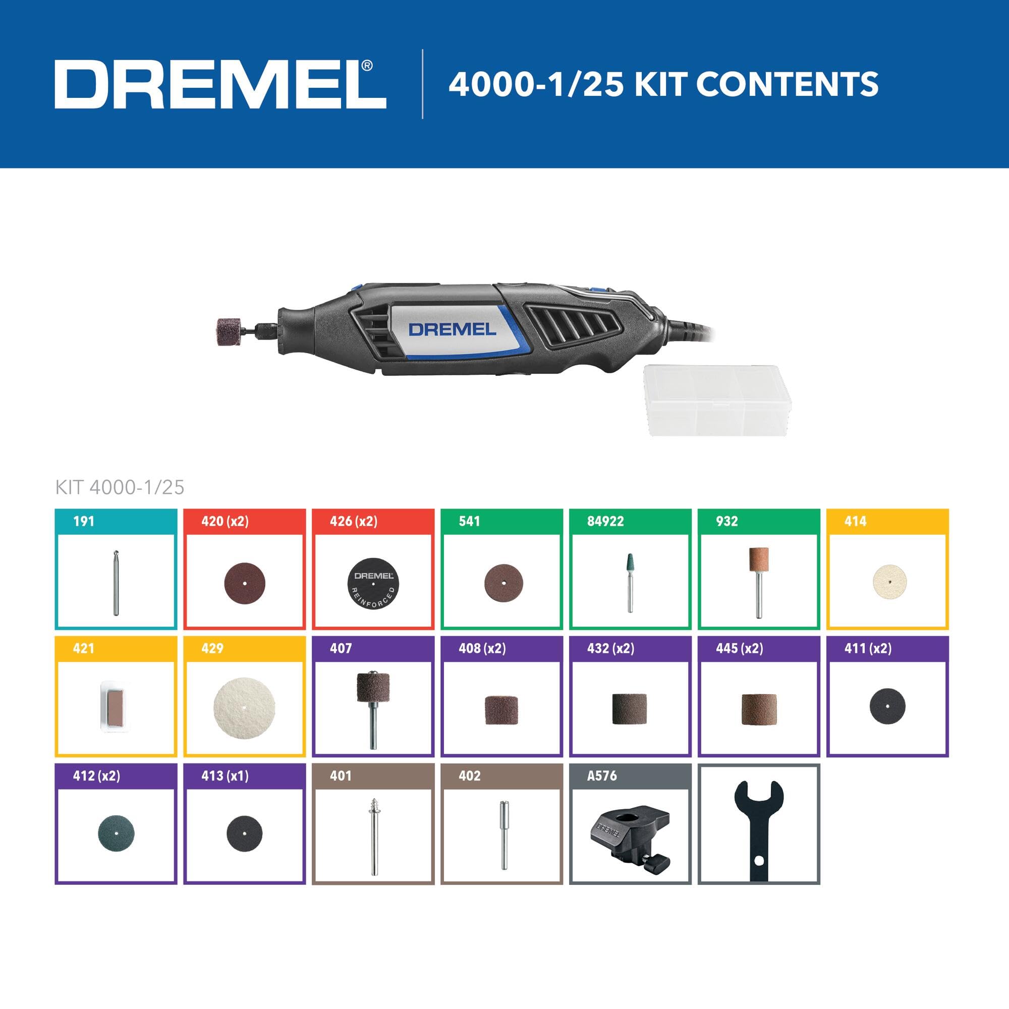 Foto 2 | Kit De Herramientas Rotativas Dremel 4000-1/25 De Velocidad Variable Con 25 Acc - Venta Internacional.