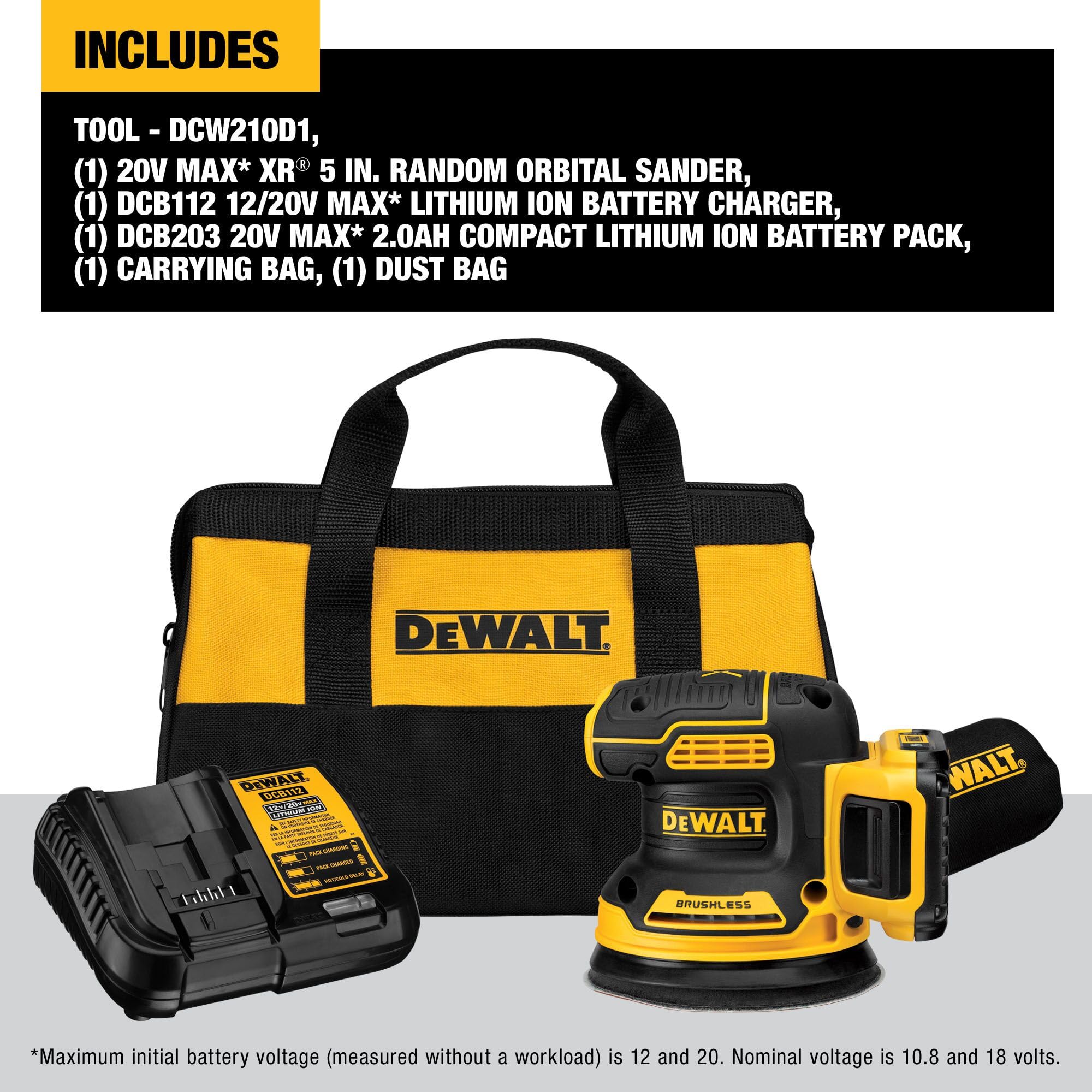 Foto 4 pulgar | Sander Dewalt 20v Max Inalámbrica Dcw210d1 De 5 Pulgadas Y 2.0 Ah - Venta Internacional.