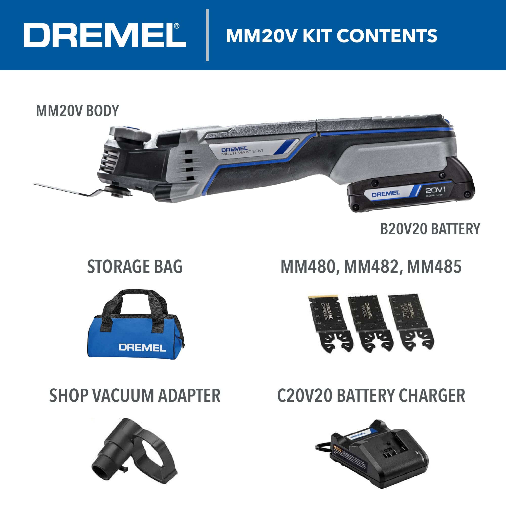 Foto 2 | Kit De Herramientas Oscilantes Inalámbricas Dremel Multi-max Mm20v-01 - Venta Internacional.