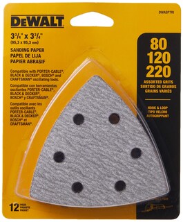 Foto 2 | Surtido De Papel De Lija Dewalt Triangle Hook And Loop, Paquete De 12 - Venta Internacional.