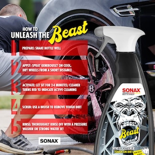 Foto 3 | Limpiador De Ruedas Sonax Beast Elimina El Polvo De Los Frenos, 1 Litro - Venta Internacional.
