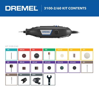 Foto 2 | Kit De Herramientas Rotativas Dremel 3100-2/60 De Velocidad Variable Con Accesorios - Venta Internacional.