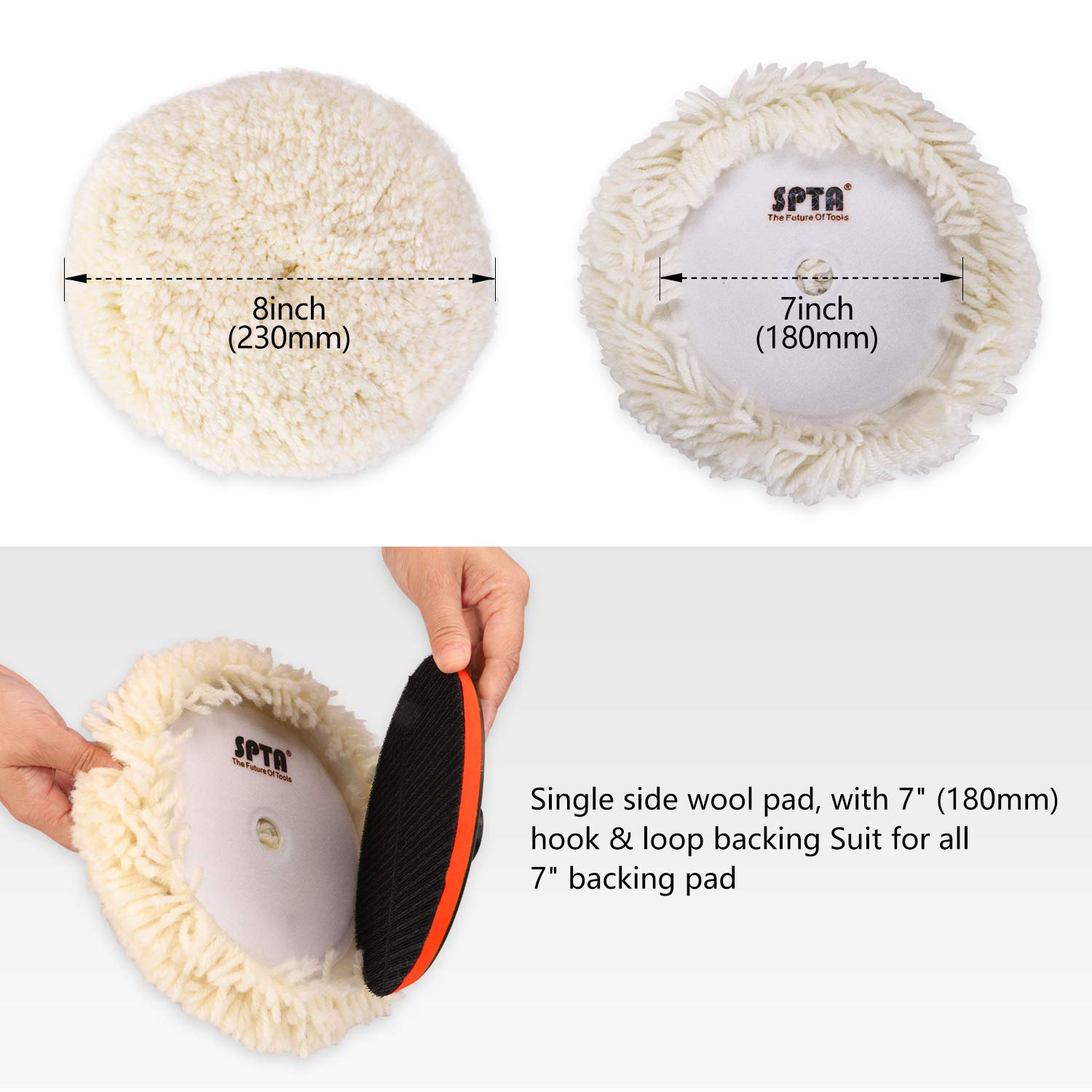 Foto 3 | Juego De 4 Almohadillas Para Pulir Lana Spta, 100% Lana Natural, 8 Pulgadas - Venta Internacional.