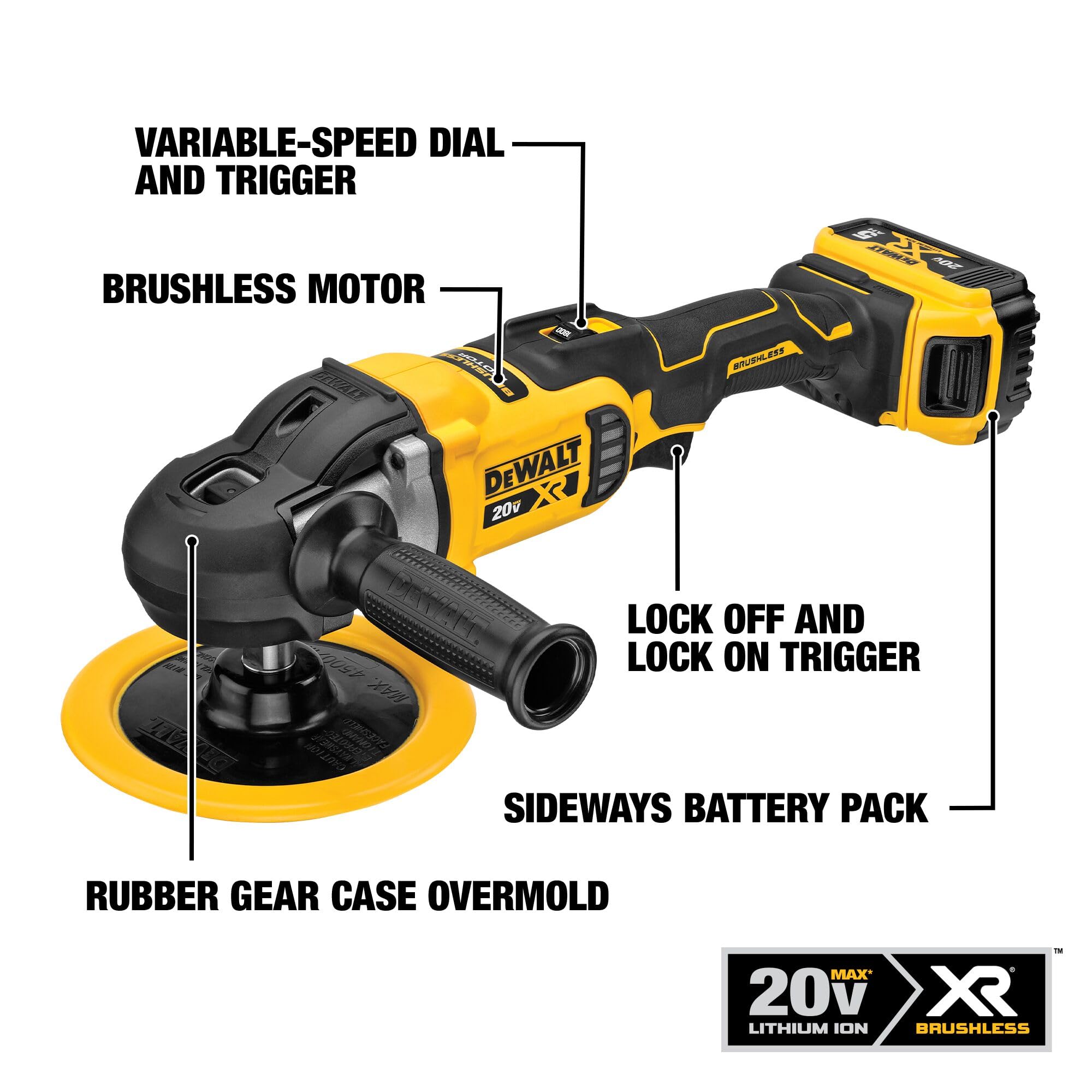 Foto 3 pulgar | Pulidora Dewalt Dcm849p2 20 V Max* Xr  Giratoria Inalámbrica  180 Mm - Venta Internacional.