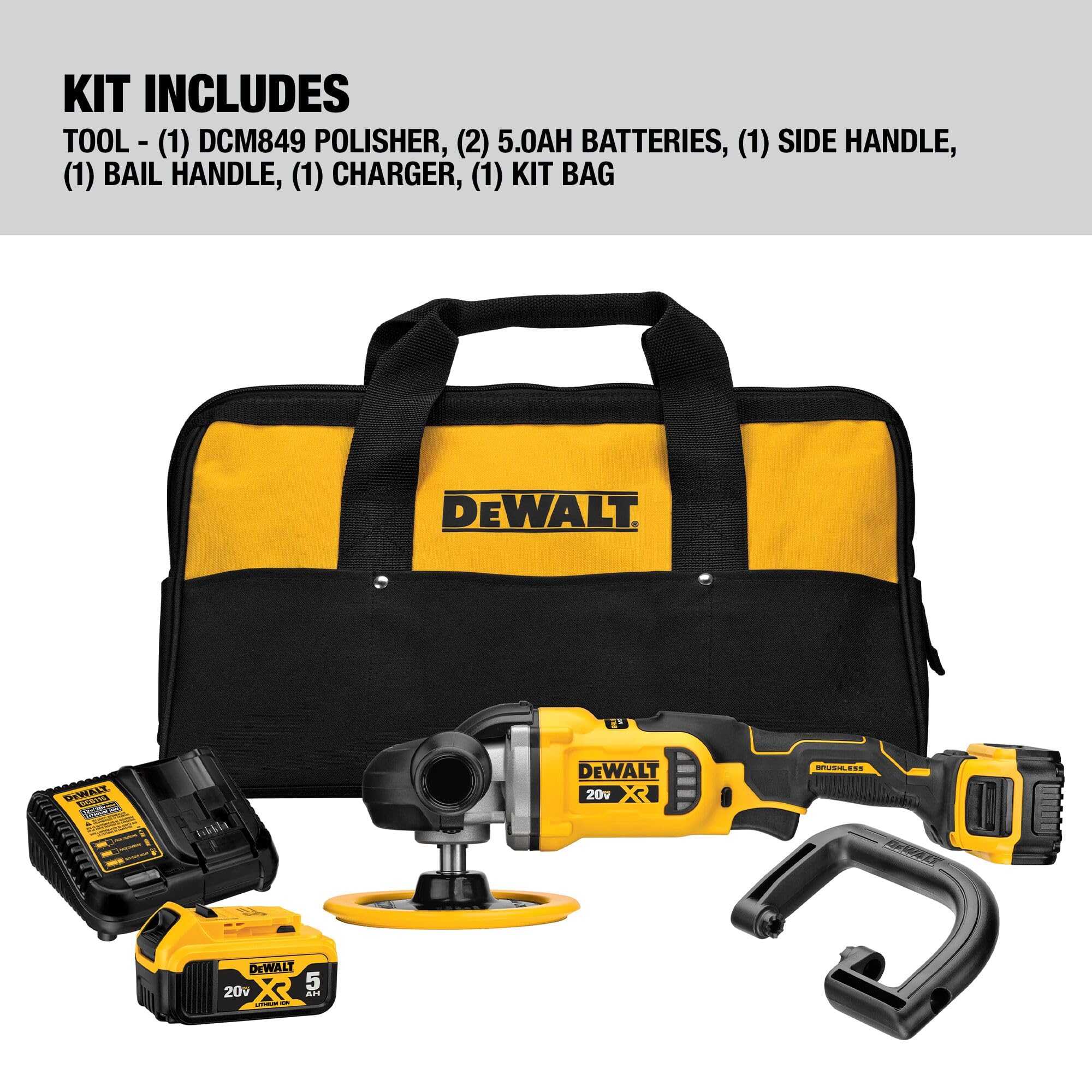 Foto 4 pulgar | Pulidora Dewalt Dcm849p2 20 V Max* Xr  Giratoria Inalámbrica  180 Mm - Venta Internacional.