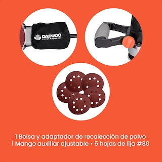 Foto 7 | Lijadroa Orbital 5'' 480w 14000rpm Daewoo