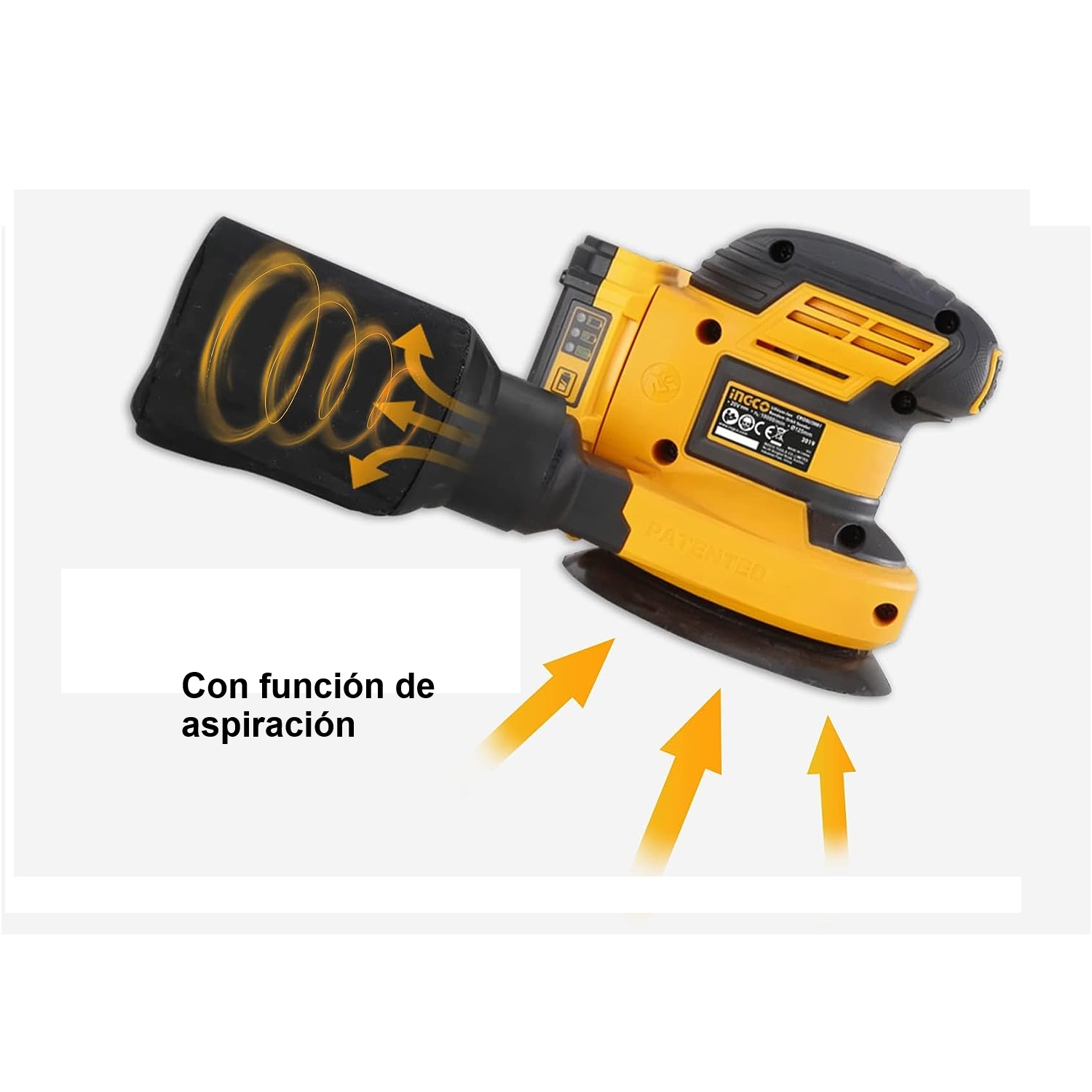 Foto 3 | Lijadora Orbital Inalámbrica 20v 10000rpm Ingco Crosli2001