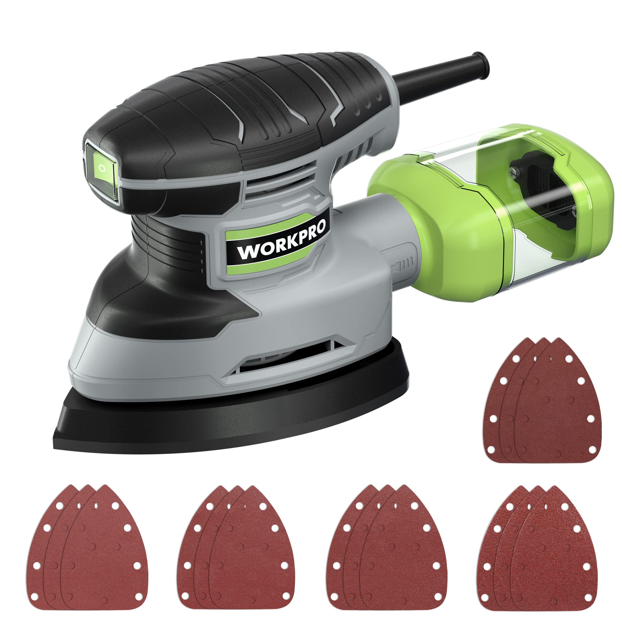 Detail Sander Workpro De 13.000 Ppm Con Colector De Polvo +12 Lijado - Venta Internacional.