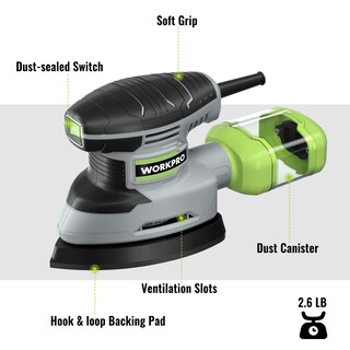 Foto 5 | Detail Sander Workpro De 13.000 Ppm Con Colector De Polvo +12 Lijado - Venta Internacional.