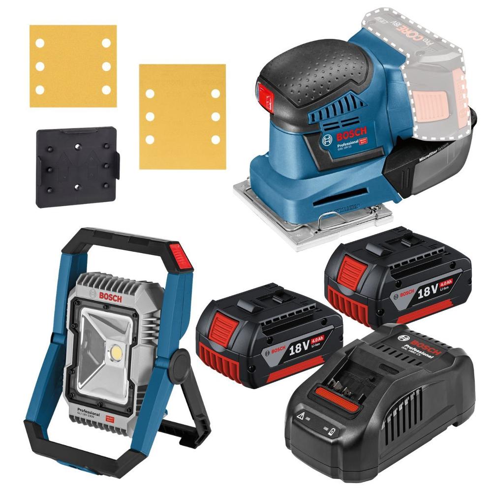 Foto 1 | Lijadora Inalámbrica Bosch Gss 18v-10 + Linterna Led + 2 Bat