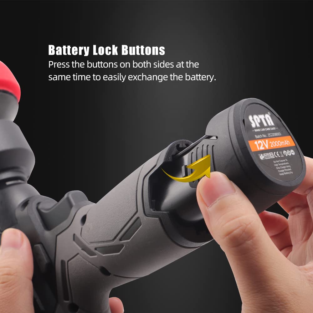 Foto 6 pulgar | Pulidora Rotativa Inalámbrica Para Coche Spta 12 V Con Batería Y Cargador - Venta Internacional.