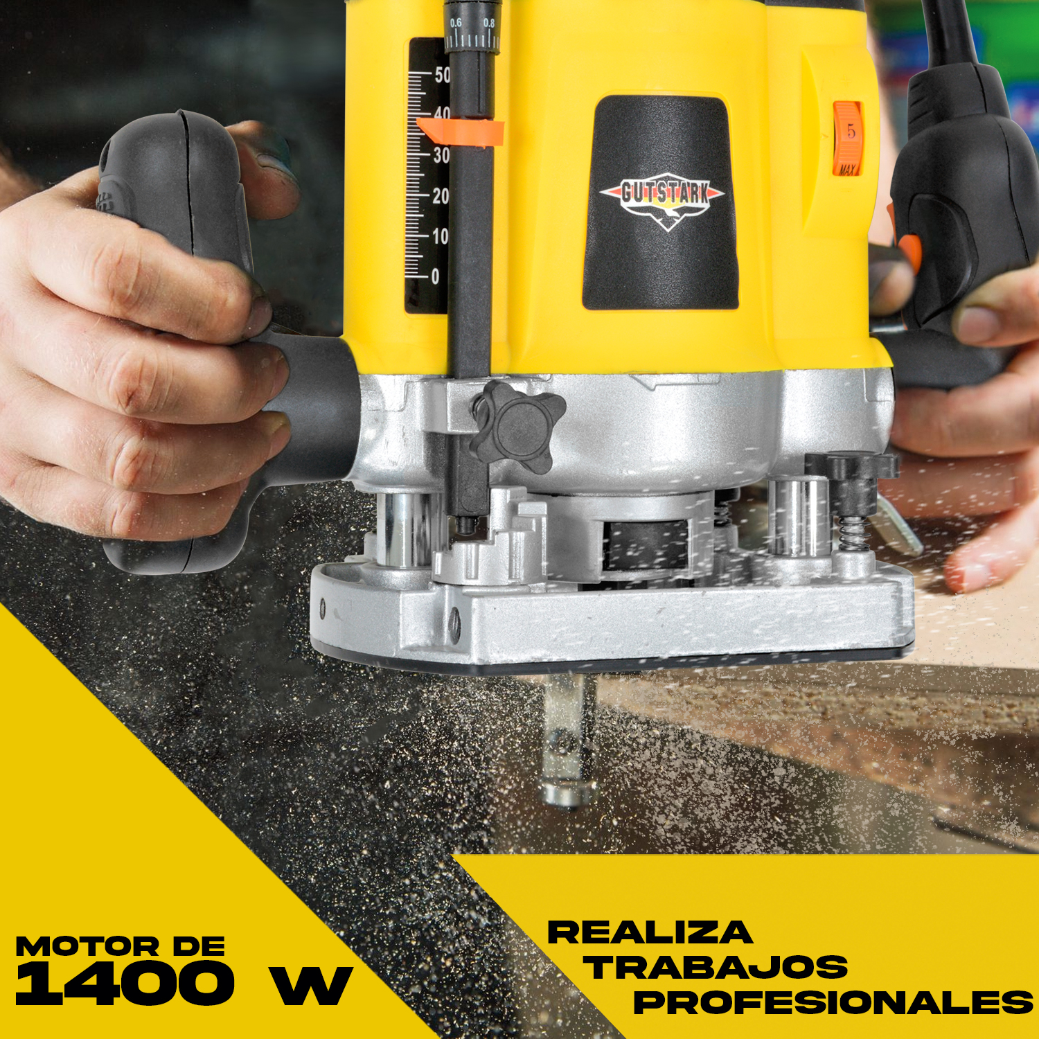 Foto 4 pulgar | Router Fresadora 6 Brocas 110v 1400w Rebajadora Carpintería