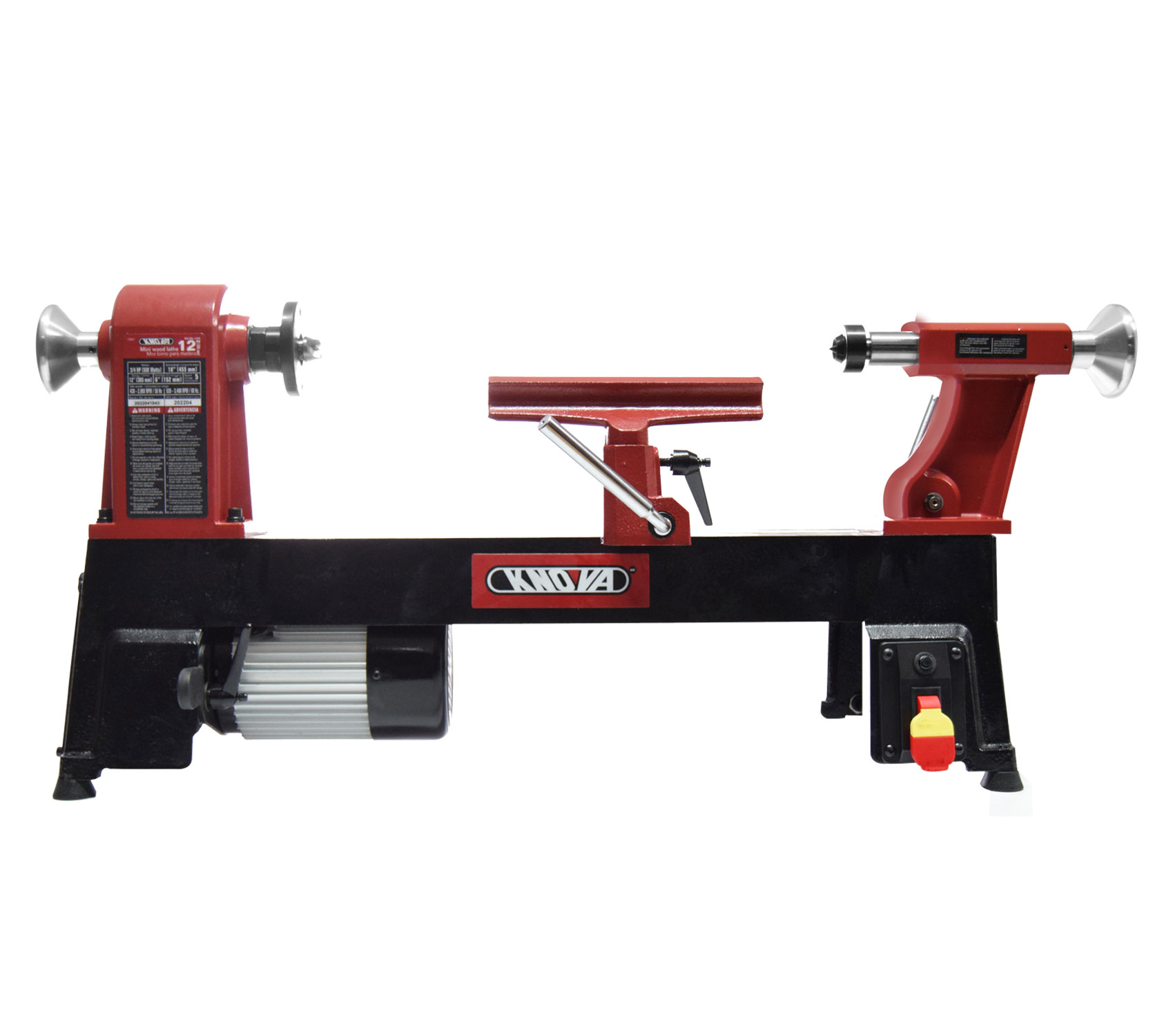 Mini Torno KNOVA KN WL-12M color Rojo para Madera 12''