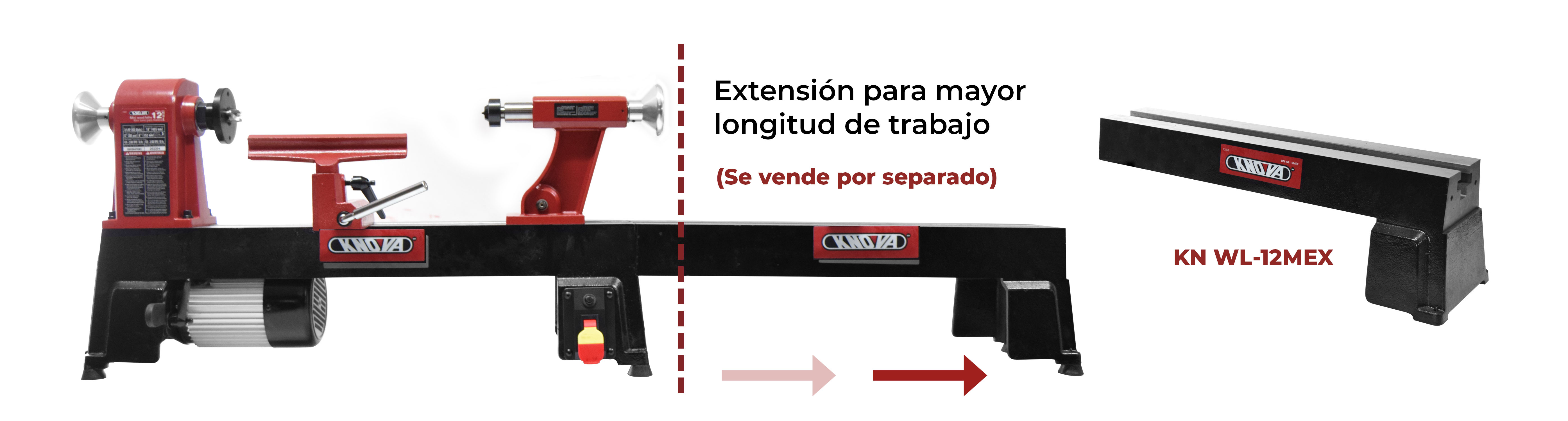 Foto 6 | Mini Torno KNOVA KN WL-12M color Rojo para Madera 12''