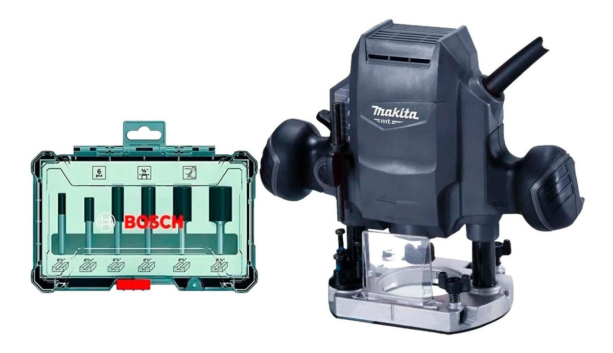 Router Makita 900w 110v+jgo. Brocas Router