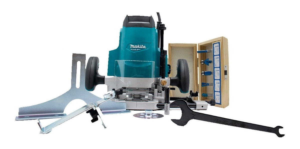 Router Makita M3600 + Juego De 5 Brocas Con Estuche