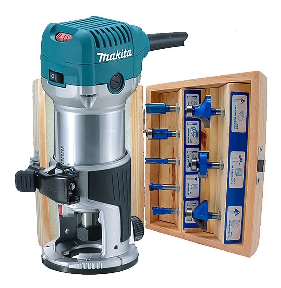 Foto 2 pulgar | Router Makita Rt0700c + Juego De 8 Brocas Thesus