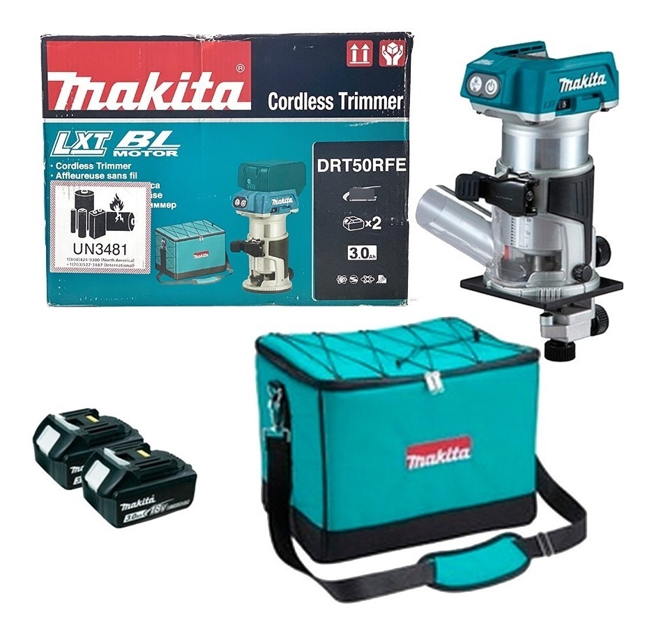 Foto 2 pulgar | Combo Router Inalambrico Lxt 18v Li-ion Drt50rfe Makita