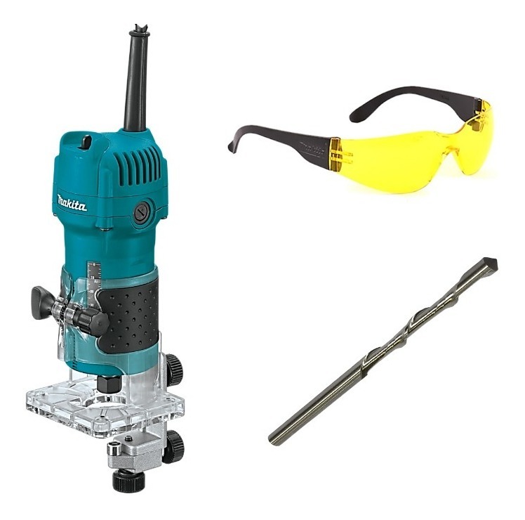 Router Fresadora 1/4'' Makita 3709 + Broca Tablaroca 1/8''