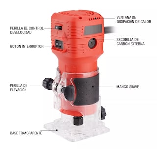 Foto 2 | Router 1026 Eo Safe Imports Esi-5460 650 W de 6 Velocidades Rojo