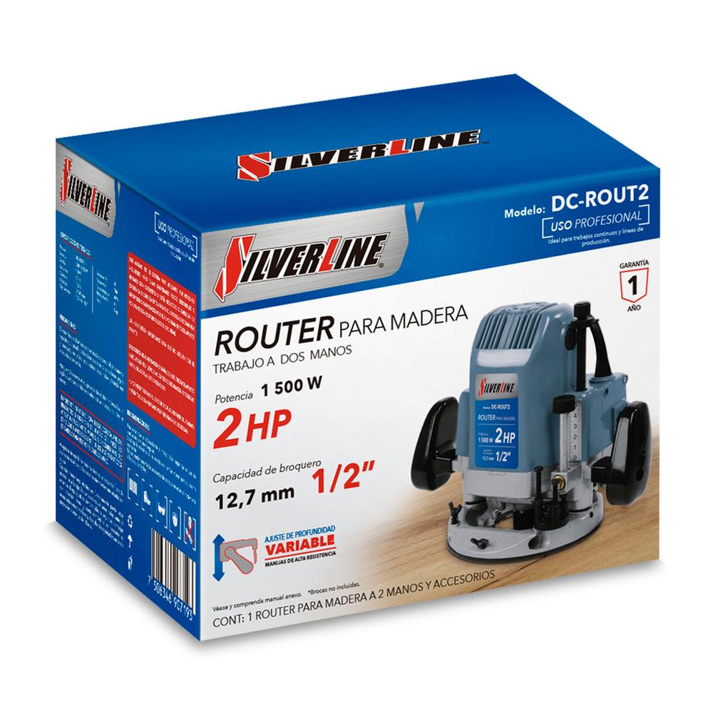 Foto 6 pulgar | Router A Dos Manos 2 Hp Para Madera Profesional Silverline