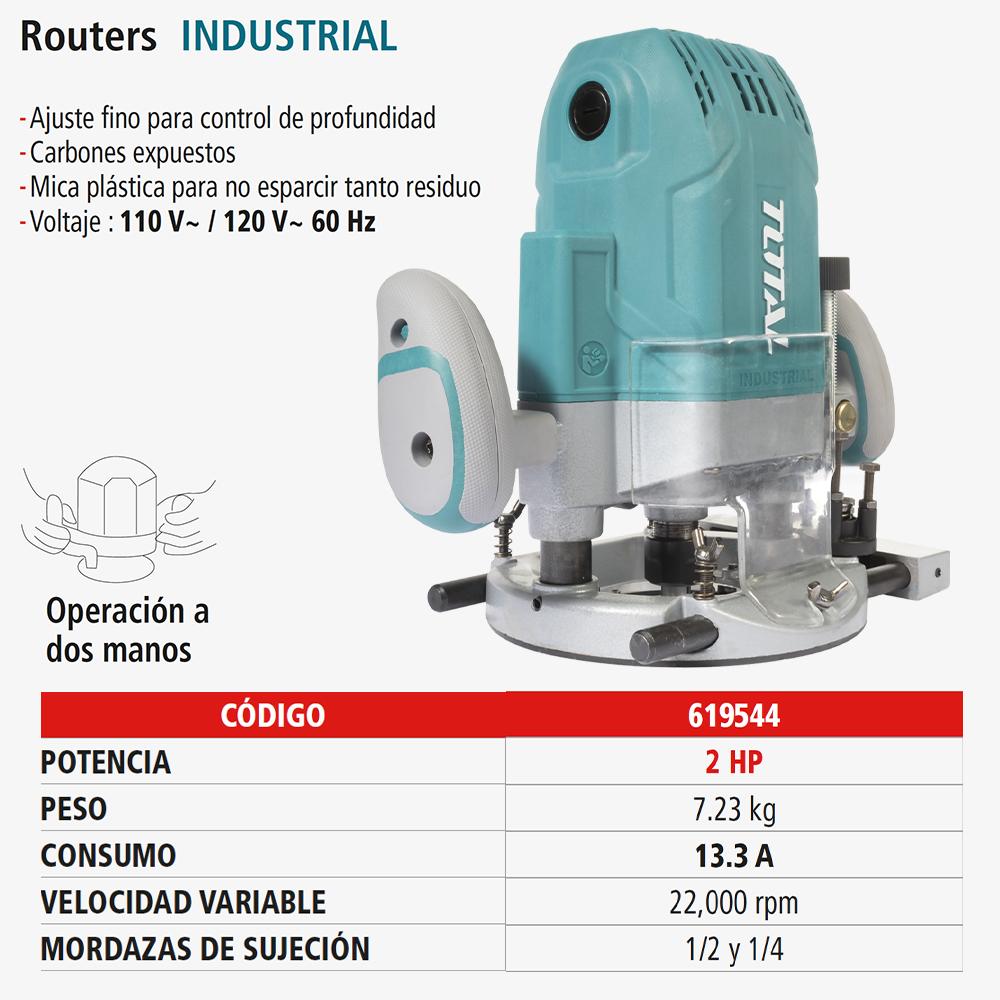 Foto 5 pulgar | Router Fresadora de Mano Total 1,600 w