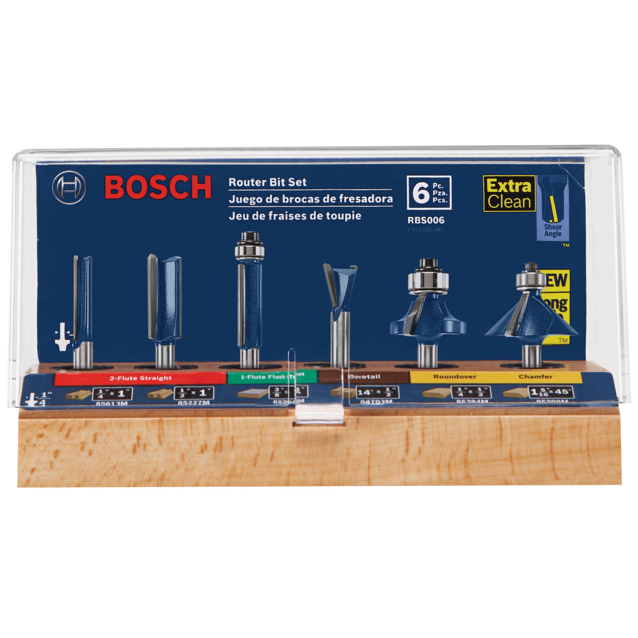 Juego De Brocas Fresadoras Bosch Rbs006, 6 Piezas, Vástago De 1/4 Pulgadas Con Punta De Carburo - Venta Internacional.