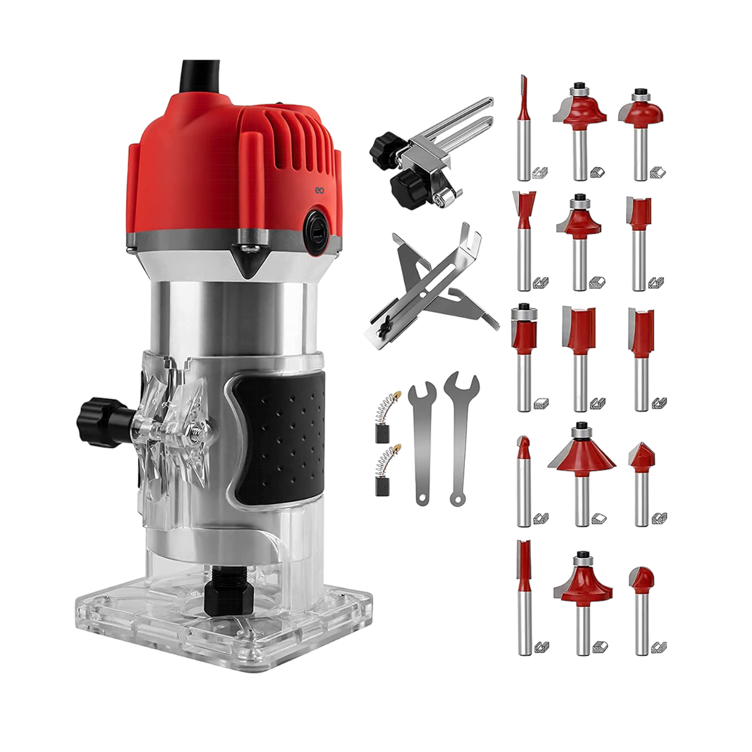 Language Router Recortadora Madera Rebajadora 800w +15 Brocas Carburo Eo Safe Imports Esi-7150-1 Rojo