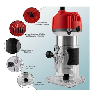 Foto 2 | Language Router Recortadora Madera Rebajadora 800w +15 Brocas Carburo Eo Safe Imports Esi-7150-1 Rojo