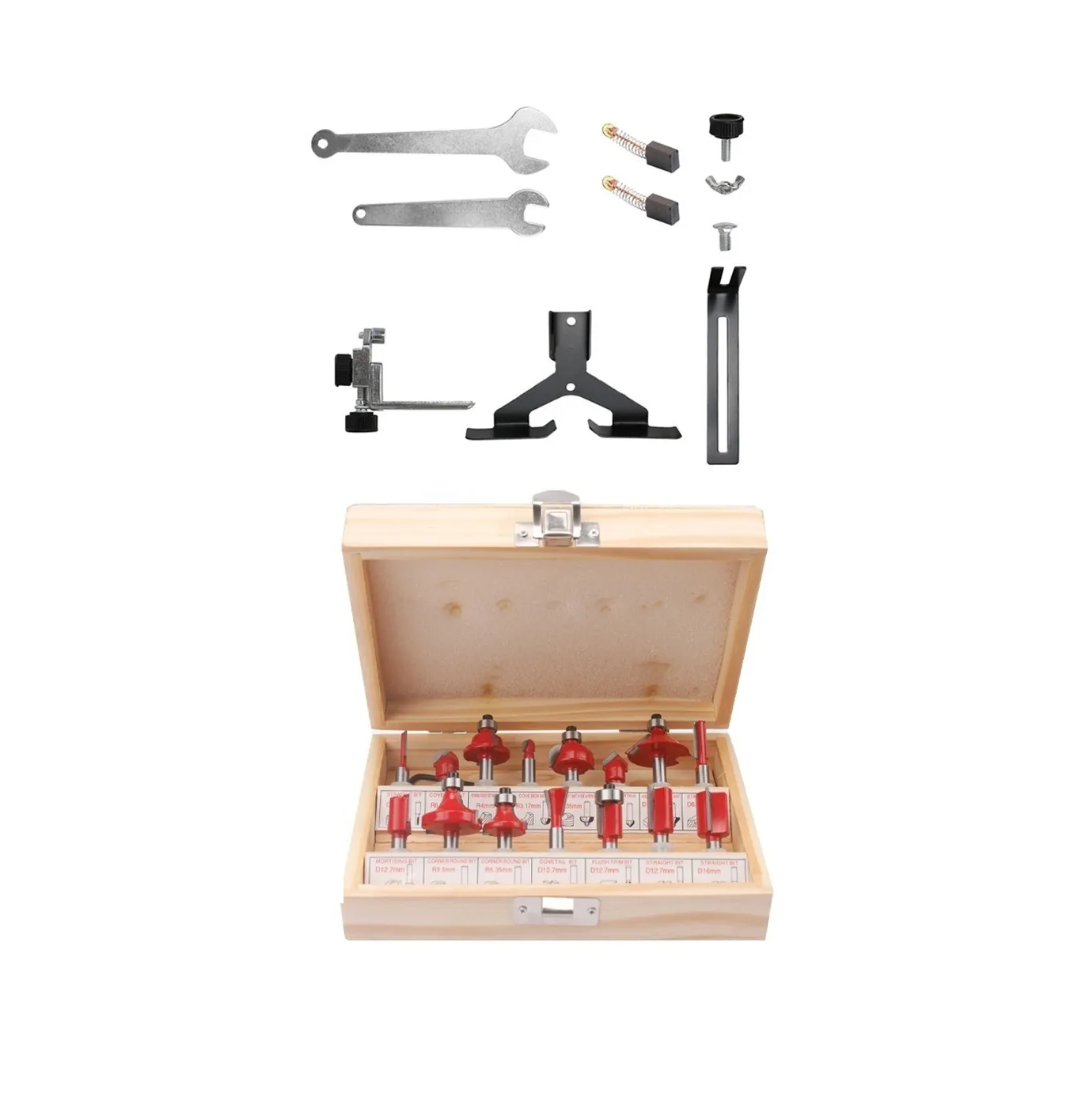 Foto 3 pulgar | Kit Router Recortadora Madera +brocas Carburo Eo Safe Imports