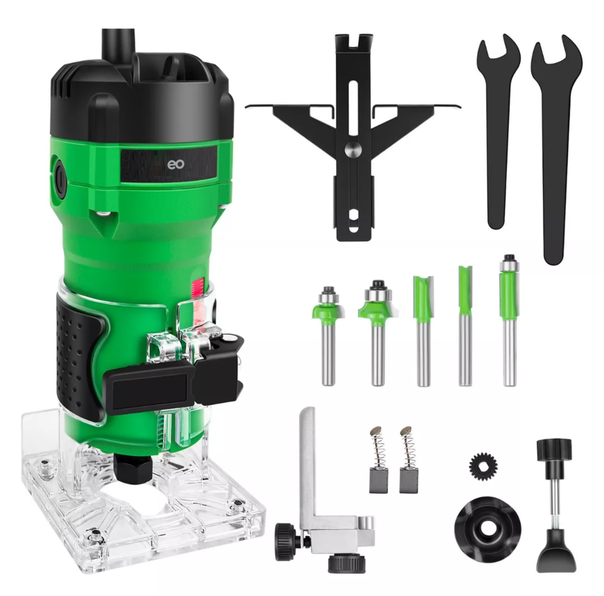 Router 800w +5 Brocas Carburo 1/4'' Eo Safe Imports Esi-13275-1 Verde