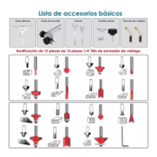 Foto 3 | Router Madera Recortador Rebajadora Fresadora 800w 15 Brocas Eo Safe Imports Esi-7145-1 Multicolor