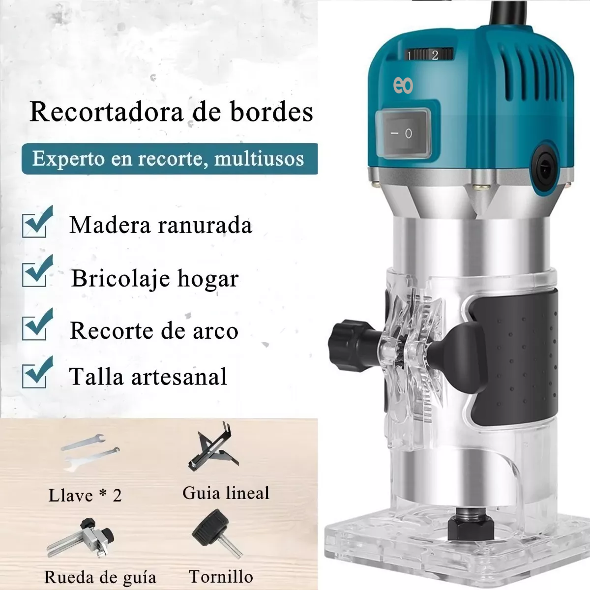 Foto 4 pulgar | Language Router Recortador Con 15 Brocas Eo Safe Imports Esi-5165-1 Azul