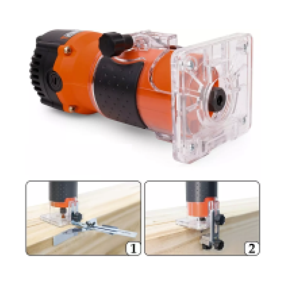 Foto 4 pulgar | Router Madera Recortadora Rebajadora 800w +15 Brocas Carburo Naranja/negro Belug