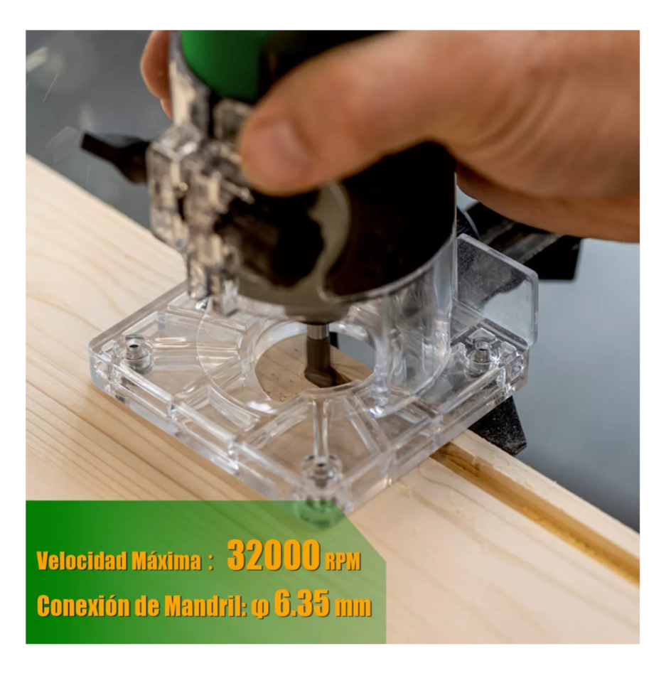 Foto 5 pulgar | Router 800w +5 Brocas Carburo 1/4'' Ar800 Verde/negro, Belug