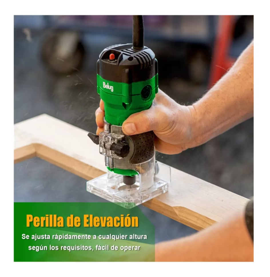 Foto 6 pulgar | Router 800w +5 Brocas Carburo 1/4'' Ar800 Verde/negro, Belug